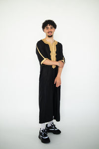 Premium Gold & Black Moroccan Thobe