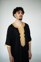 Load image into Gallery viewer, Premium Gold &amp; Black Moroccan Thobe
