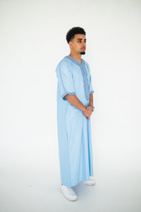 Premium Soft Blue Moroccan Thobe